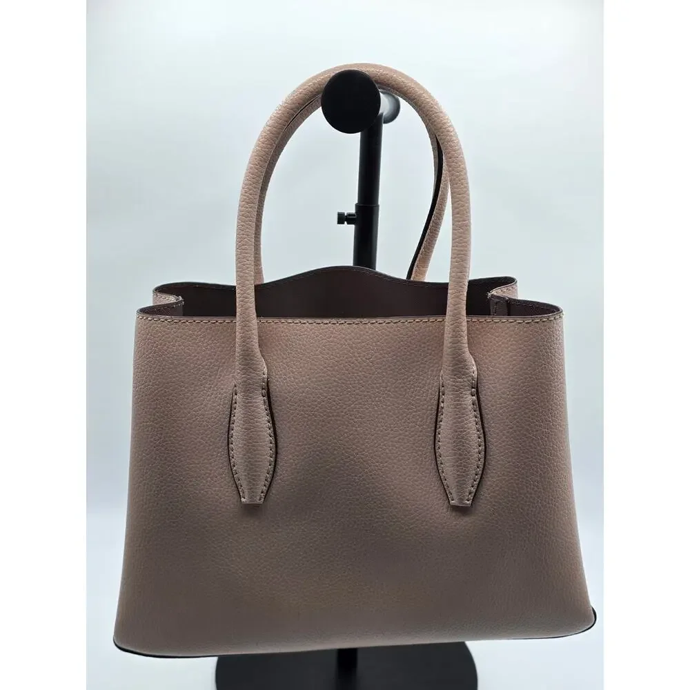 Kate Spade Eva Small Satchel Pebbled Leather Crossbody Bag Blush Taupe EUC